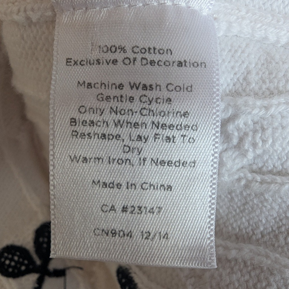 Talbots White Cable Knit Tennis Racket Embroidered Sweater Short Sleeve Preppy - Picture 7 of 7